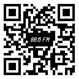 QR code du site avec la fréquence de la radio, 88.6 mégahertz en FM